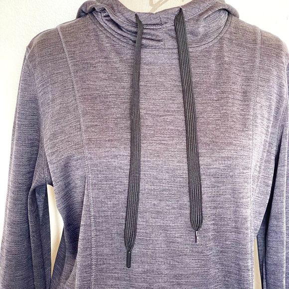 Avia Womens Purple Hooded BurnOut Pullover Drawstring Thumb Hole Size Large - Picture 6 of 12